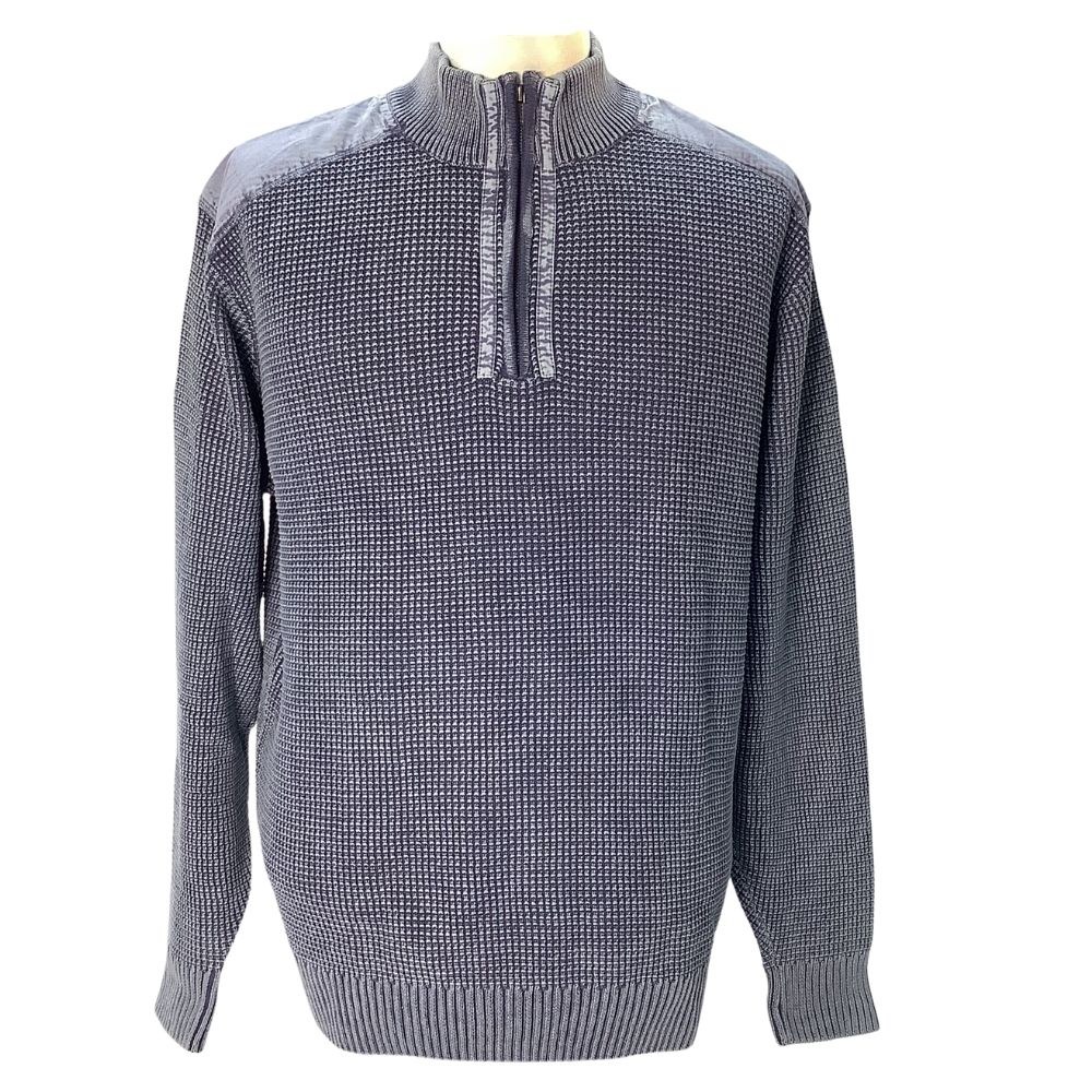 FX Fusion 1/4 Zip Sandwashed Sweater. Black,Denim,Olive